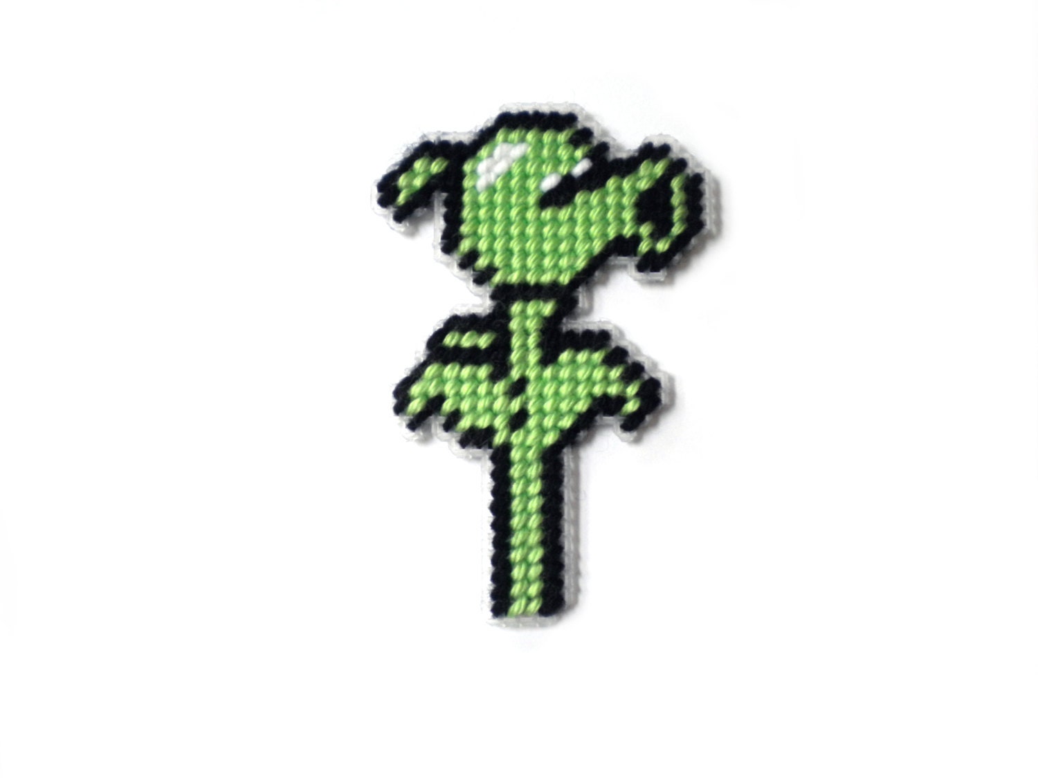 Plants vs Zombies Pea Shooter Planter - Handmade Needlepoint Planeter
