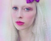 Purple Glitter Hair Bow Sparkly Cute Kawaii Glitter Bow