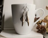 Savage Aged Silver and Brass Earrings - Ancient - Greek - Bronze Age - Contemporary - Queen Gorgo - Summer - Warm