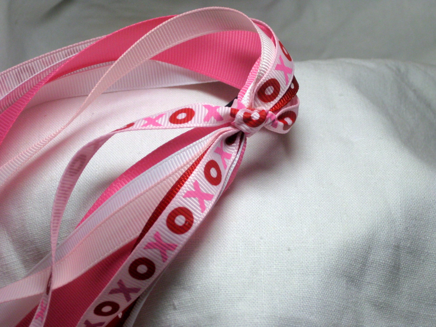 Ponytail Streamers XOXO love Valentine's Day hair tie cheer ribbons