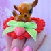 Vintage Baby Doe Red Heart and Velvet Bow Adjustable Ring