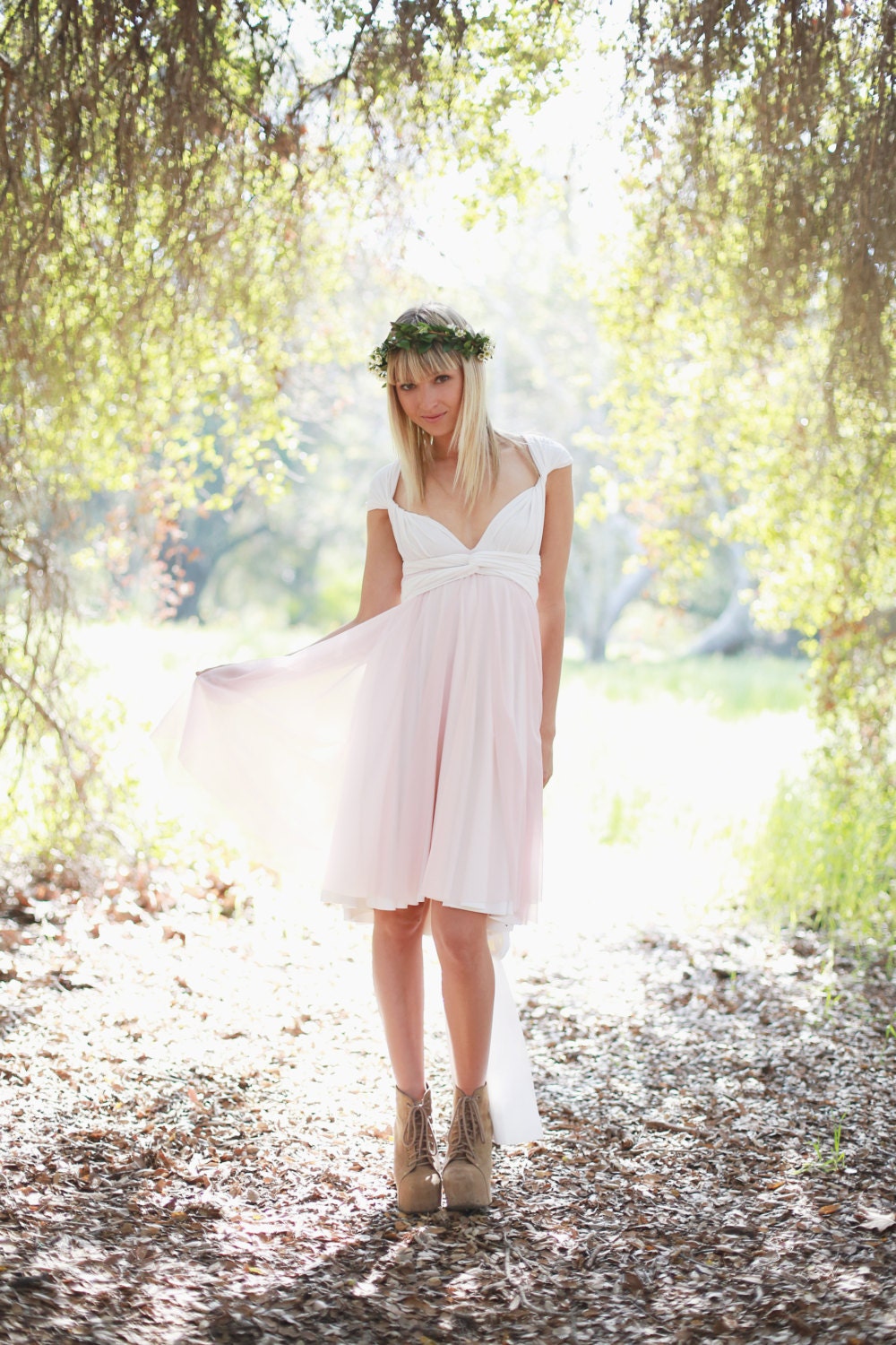 Pink Swan Chiffon Octopus Infinity Wrap Dress- Bridesmaids, Wedding