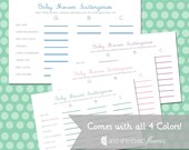 Baby Shower Scattergories -- Customizable, DIY Printable Game Cards