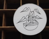 Minimalist Philodendron Plant - Hand Embroidery Art - Simple Outline