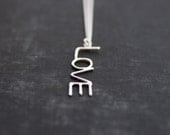 LOVE Necklace - Sterling Silver Chain and Pendant