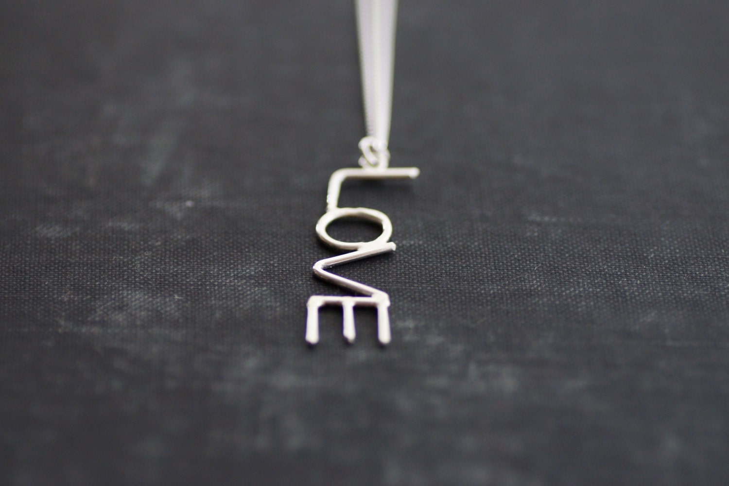 LOVE Necklace - Sterling Silver Chain and Pendant