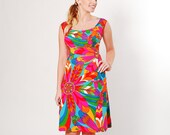 Vintage 60s Dress - 1960s Mini Dress - Psychedelic Summer Dress