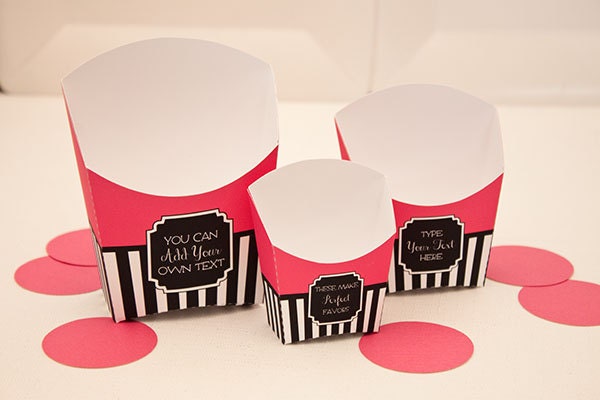 French Food Snack Boxes - DIY Printable Fry Box (Set of 3) PDF