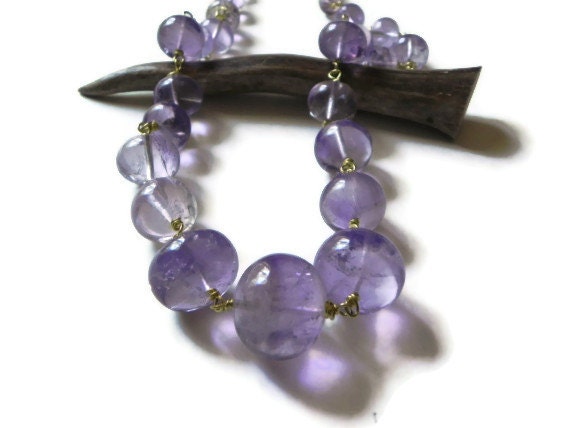 Amethyst statement necklace, February birthstone necklace, graduated gemstone necklace, chunky Amethyst gemstone necklace