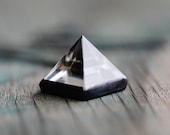 Dark Pyramid Necklace - Quartz Crystal & Oxidized Sterling Silver - GATHERJEWELRY