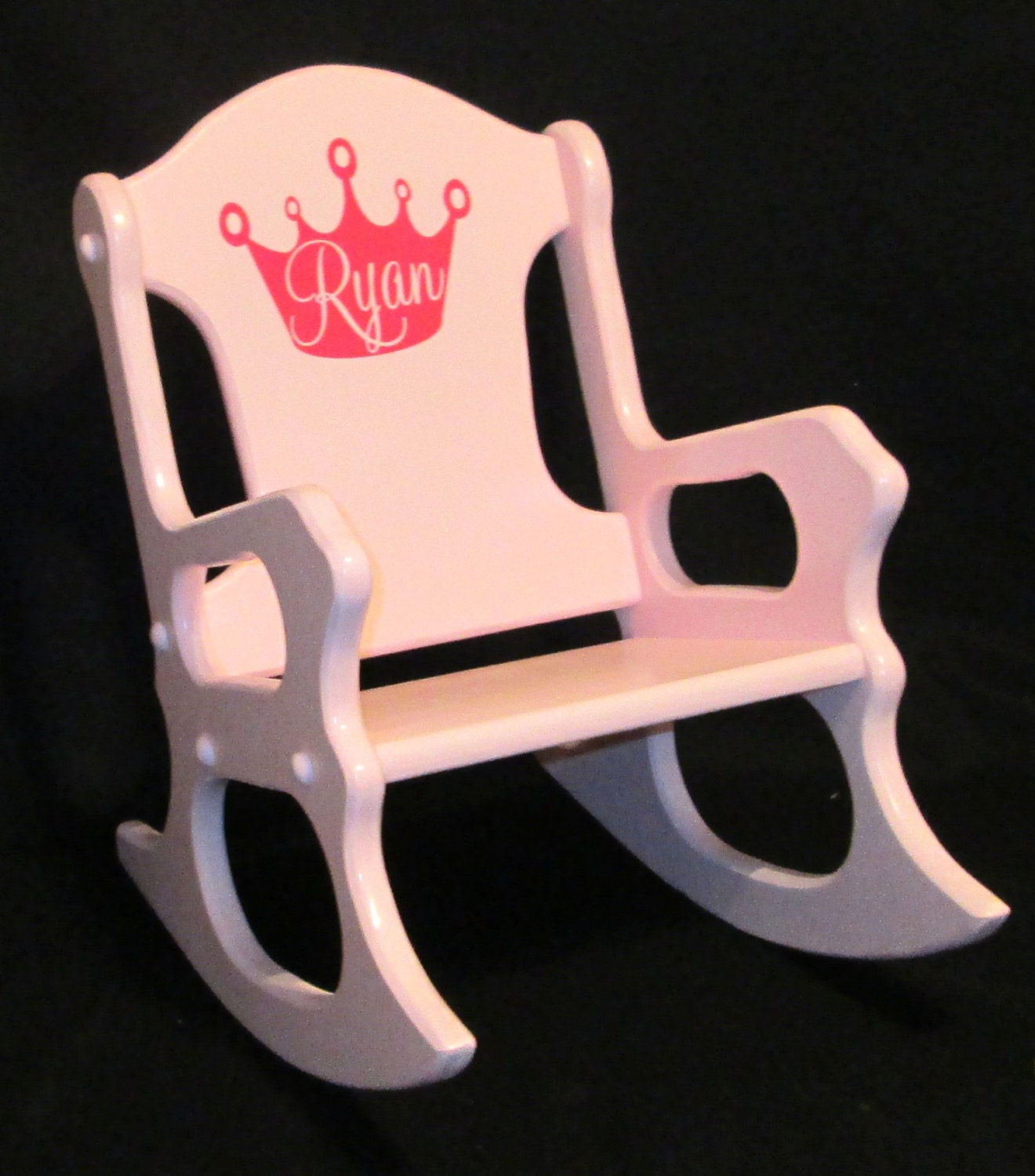 Child's Rocking Chair -  Princess- Pink - personalized