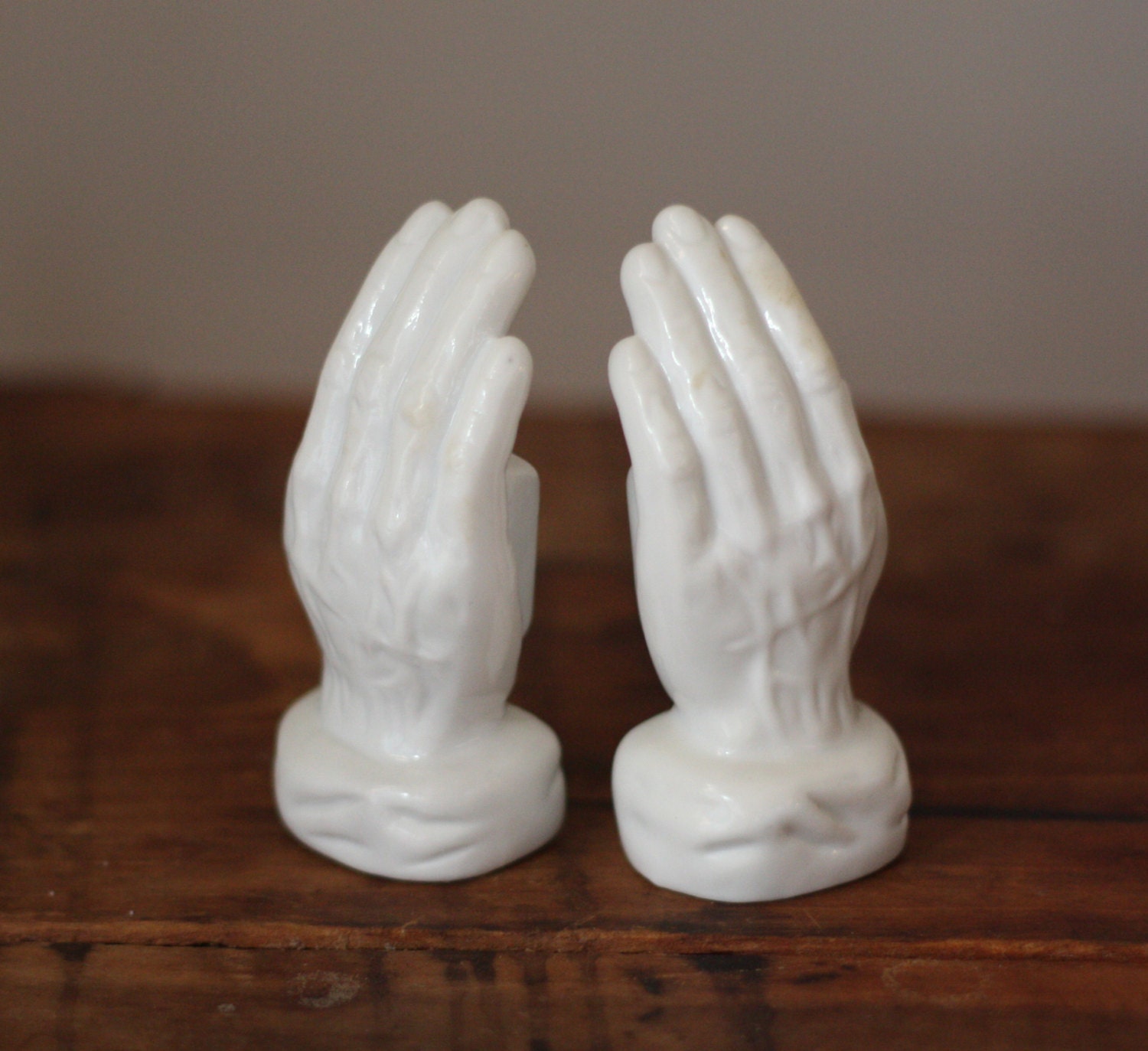 Vintage Ceramic Praying Hands Salt and Pepper Shakers