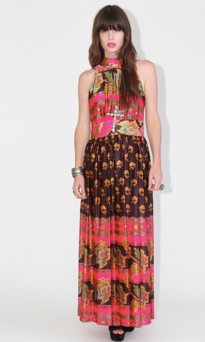 70s Paisley maxi dress