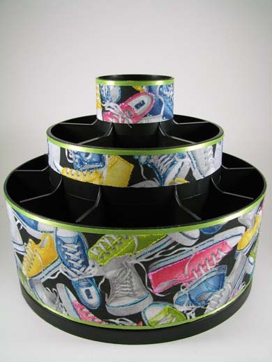 Pastel Sneakers - Altered Pampered Chef Tool Caddy - Carrousel Organizer