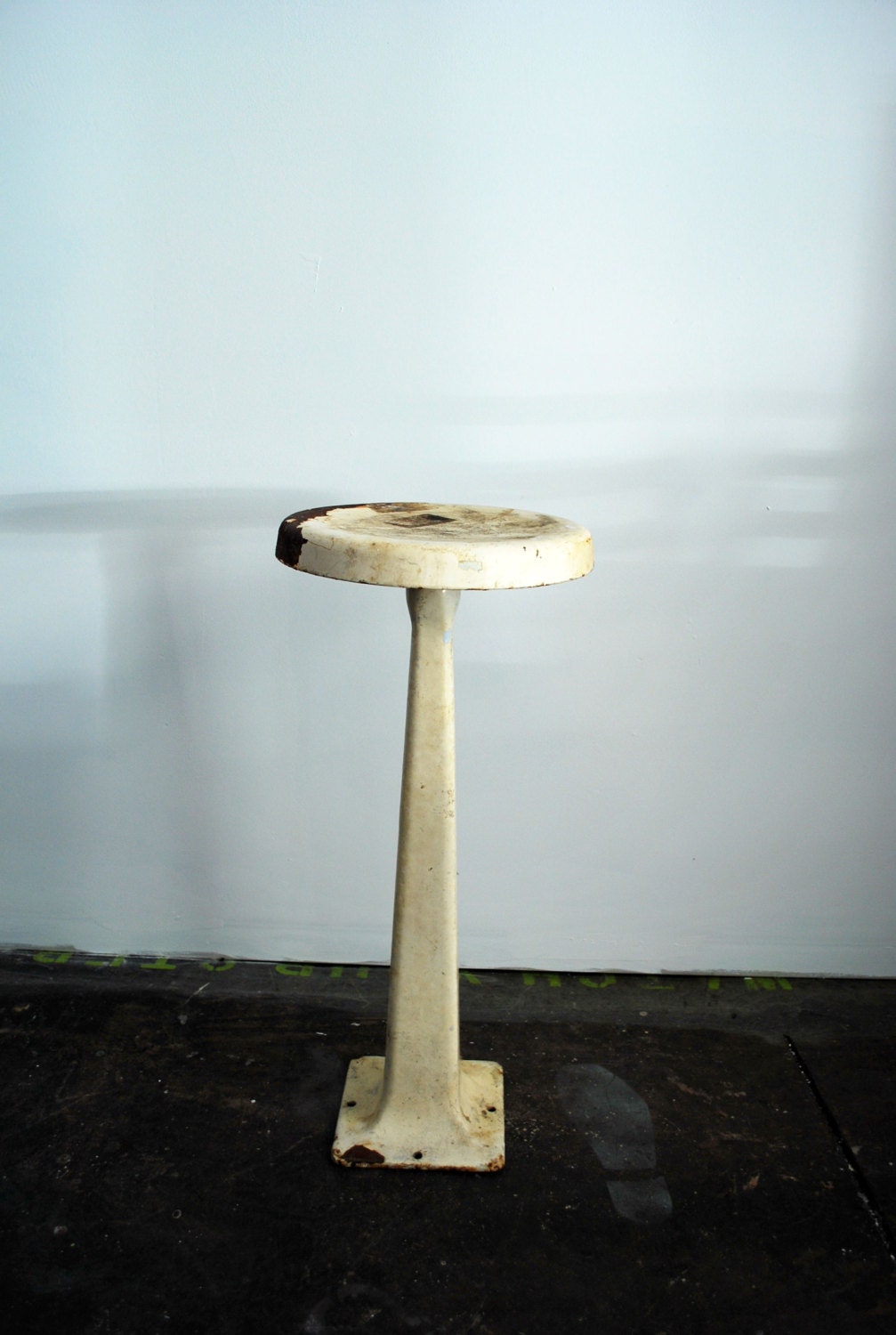 Industrial Factory White Stool