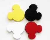 36 Mickey Mouse die cut (4 x3.75 inches) in Yellow, red, white and black A167 Il_170x135