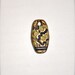 Handmade Clay Pendant - gold tribal pattern