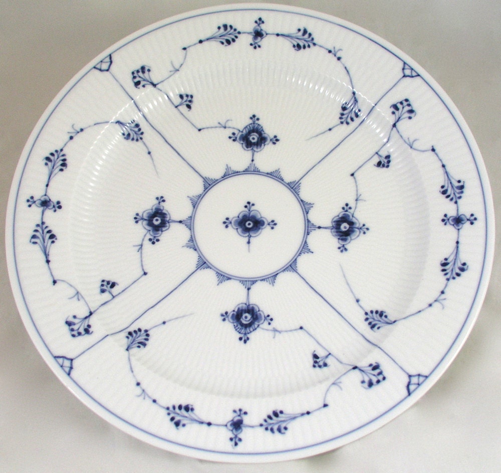 Vintage Royal Copenhagen Blue Fluted Plain 13" Charger Serving Chop Plate - Free USA Shipping