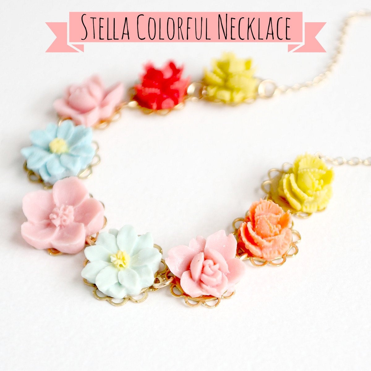 Stella Colorful Flower Necklace For Girls