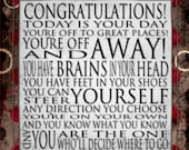 Dr Seuss Word Art Print 12x12 Congratulations Today Is Your Day Contemporary