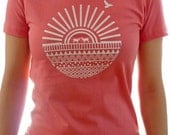 Deer in the Sun on Coral Pink -- Women's Organic TShirt