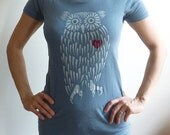 Organic Owl Heart Womens T-Shirt