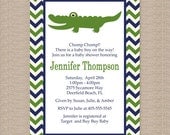 Alligator Crocodile Baby Shower Invitation