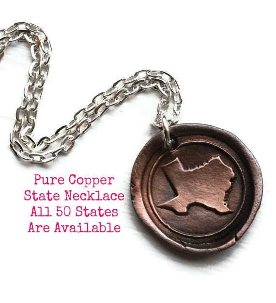 Custom Wax Seal Necklace 50 USA States