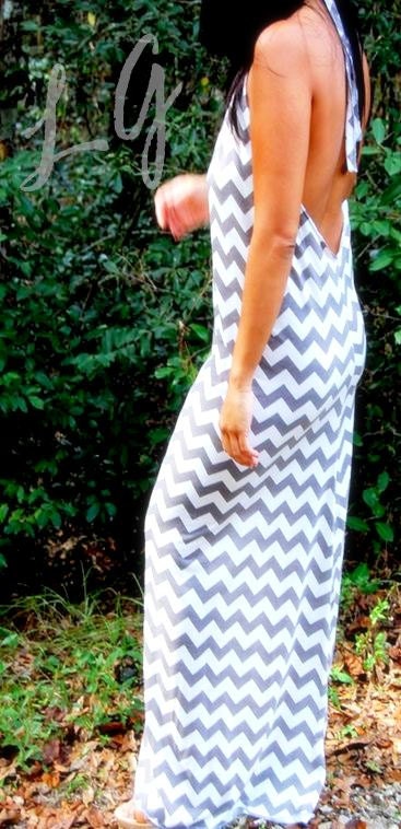 Ride my Wave Low Back Maxi Halter Dress (Grey)