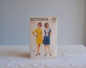 60s dress pattern / Butterick 4293 mod bib front dress