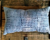 Natural Indigo Hand Dyed & Block Printed Decorative Pillow - Tiny Circles