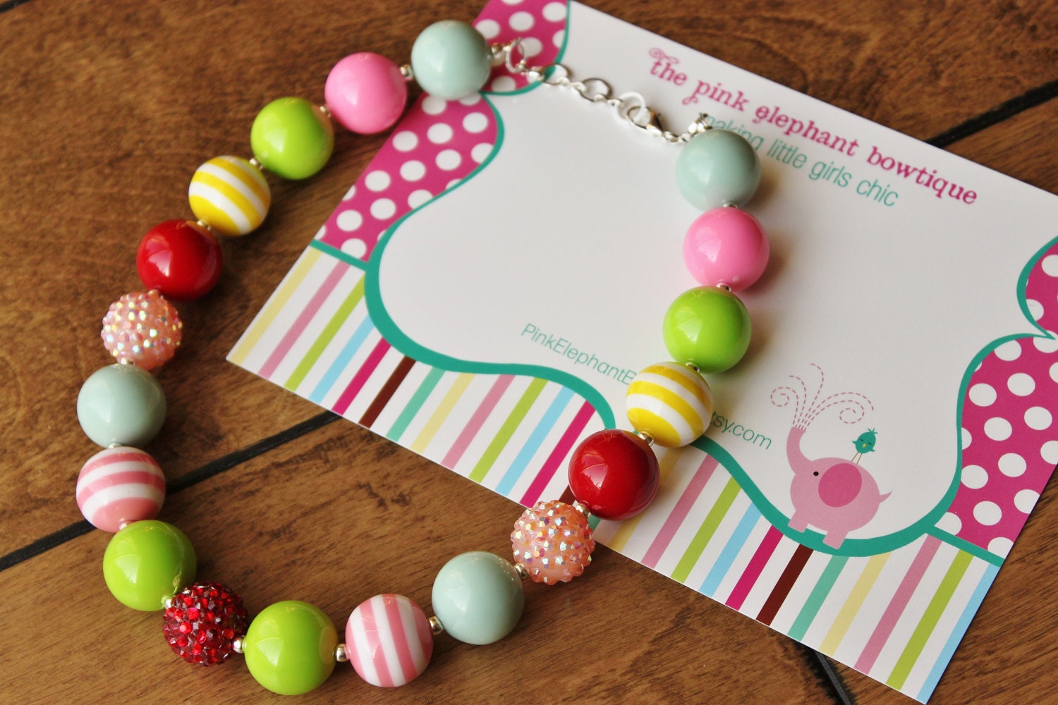 M2M Good Hart-Chuncky Necklace-Chunky Beaded Necklace-Toddler Necklace-Baby Girl Necklace-Photo Prop-M2M Matilda Jane-Rainbow Necklace