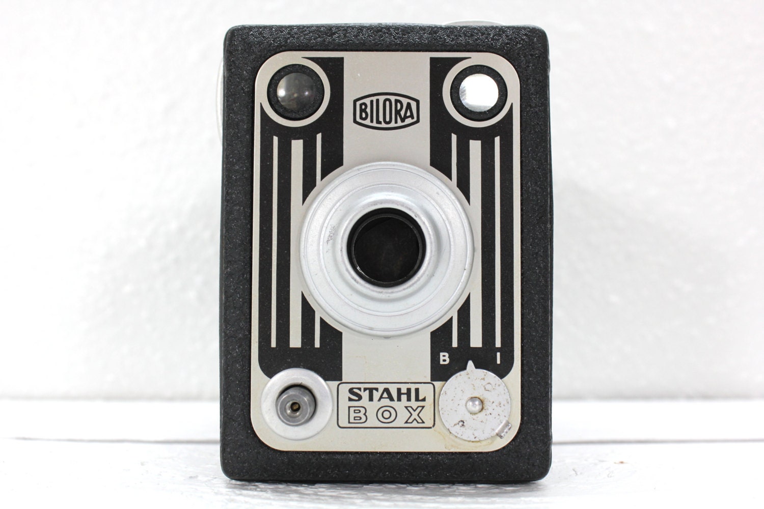 Rare Bilora Blitz Stahl Box Camera- Art Deco