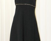 Vintage Short Cocktail Dress Silver & Black Chevron Beading Halter Inspired Open Center Back Slit Sexy Timeless Elegance Sixe 12 on Etsy