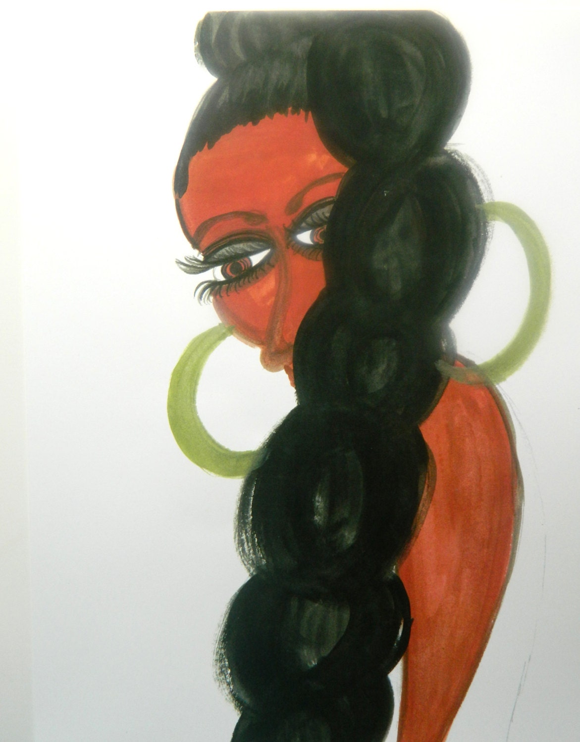 Ethnic Art Print, African American Art Print, Fashion Illustration, Upgrade Braid