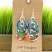 RAINBOW Circle Earrings.  DOUBLE-sided. Recycled Soda Can Art.
