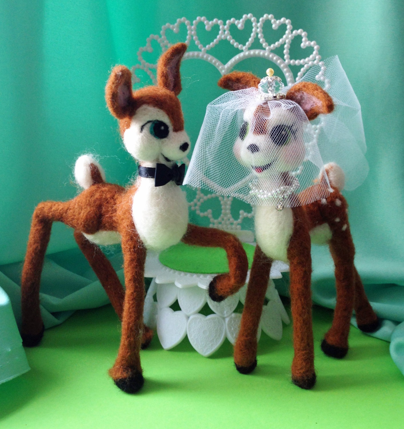 Deer Bride and Groom Wedding Cake Topper Decoration