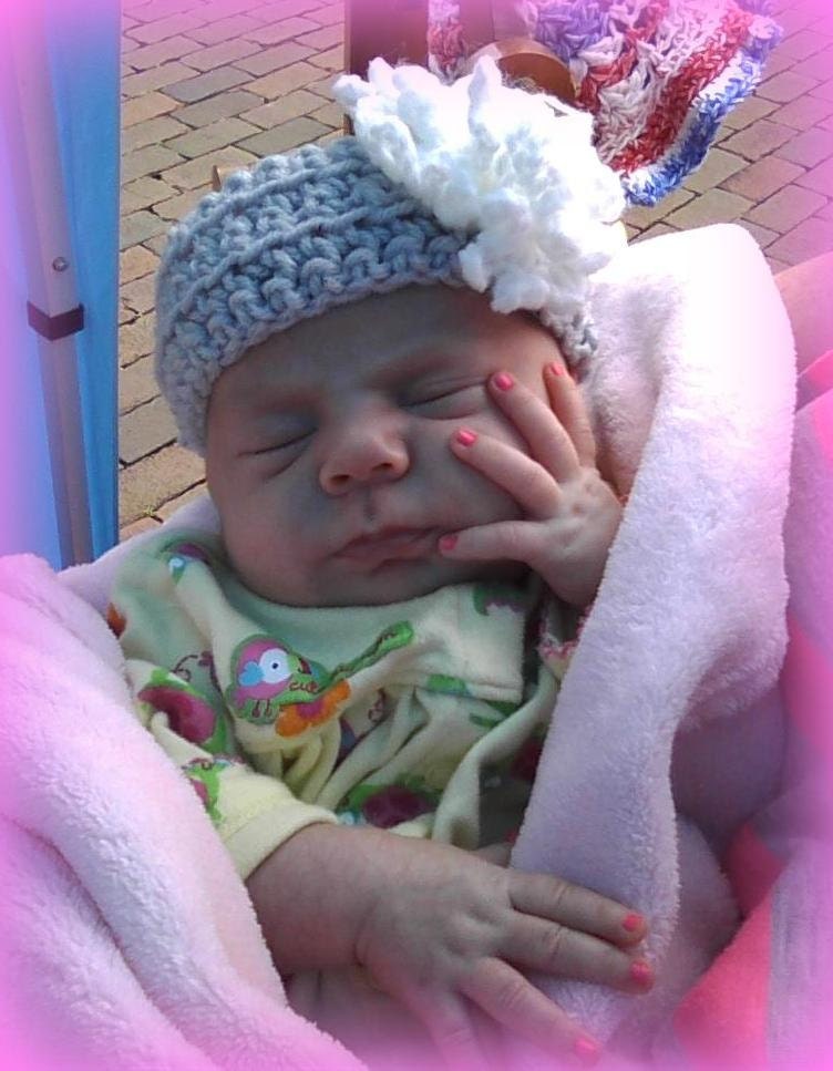 Gray Headband with White Chrysanthemum Newborn