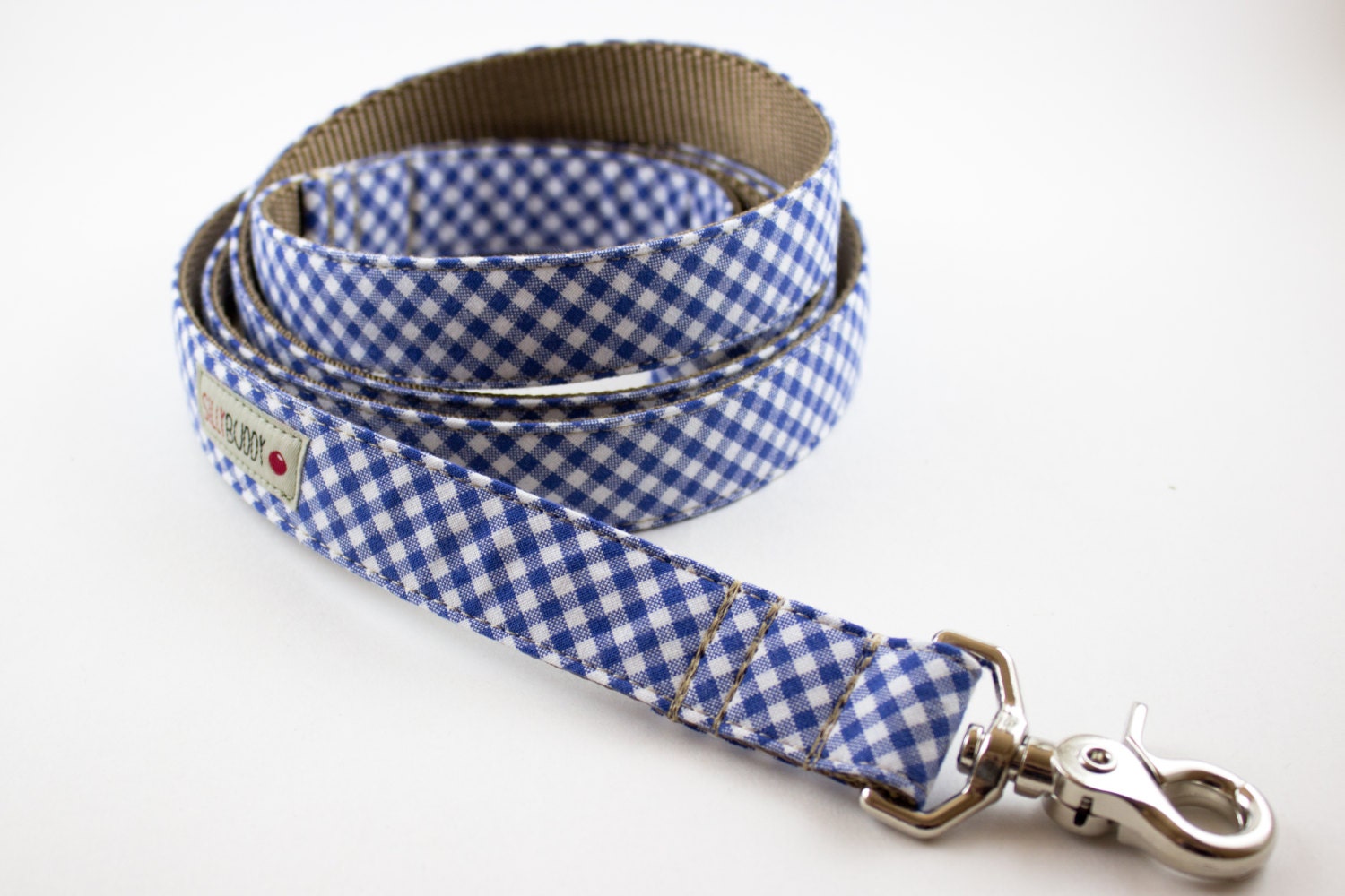 Royal Blue Gingham Dog Leash