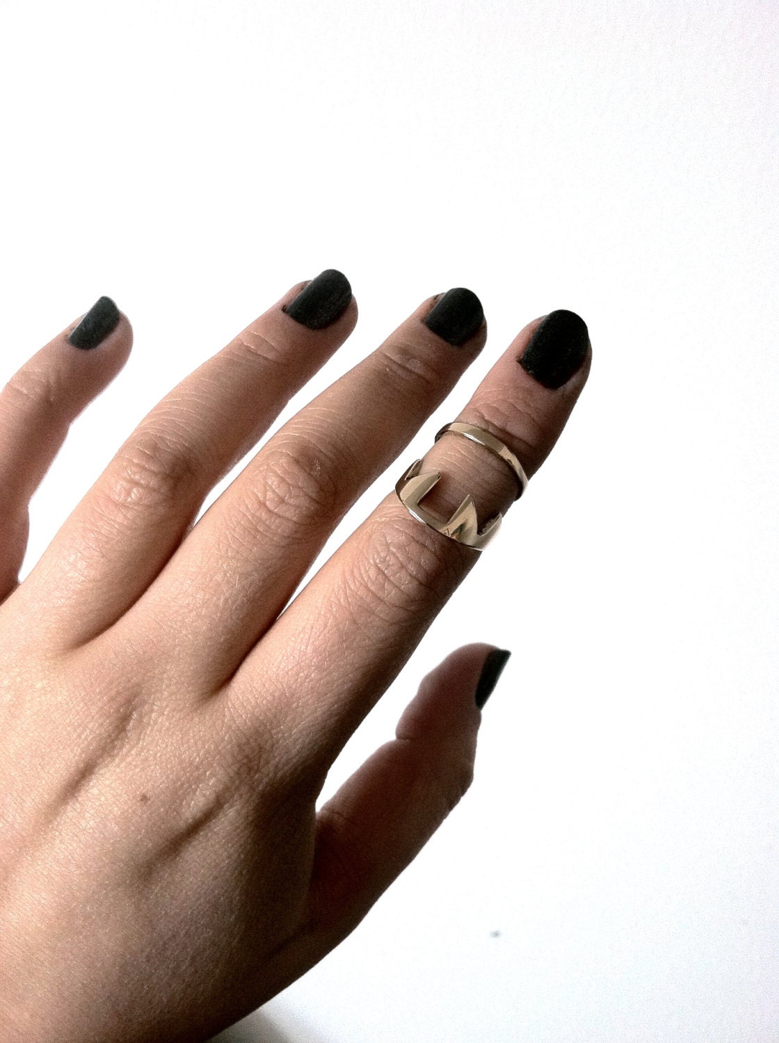 Knuckle Ring, Midi Ring, Festival Wear, Stacking Ring - The Jaws Ring in Brass