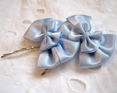 Set of 2  Hair Bow Pins in French Blue Bobby Pins Bridesmaid accessories Bridesmaid gifts Bridesmaids accessories