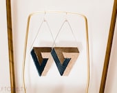 Bronze Penrose Triangle Earrings - Impossible Object Leather Illusion Jewelry
