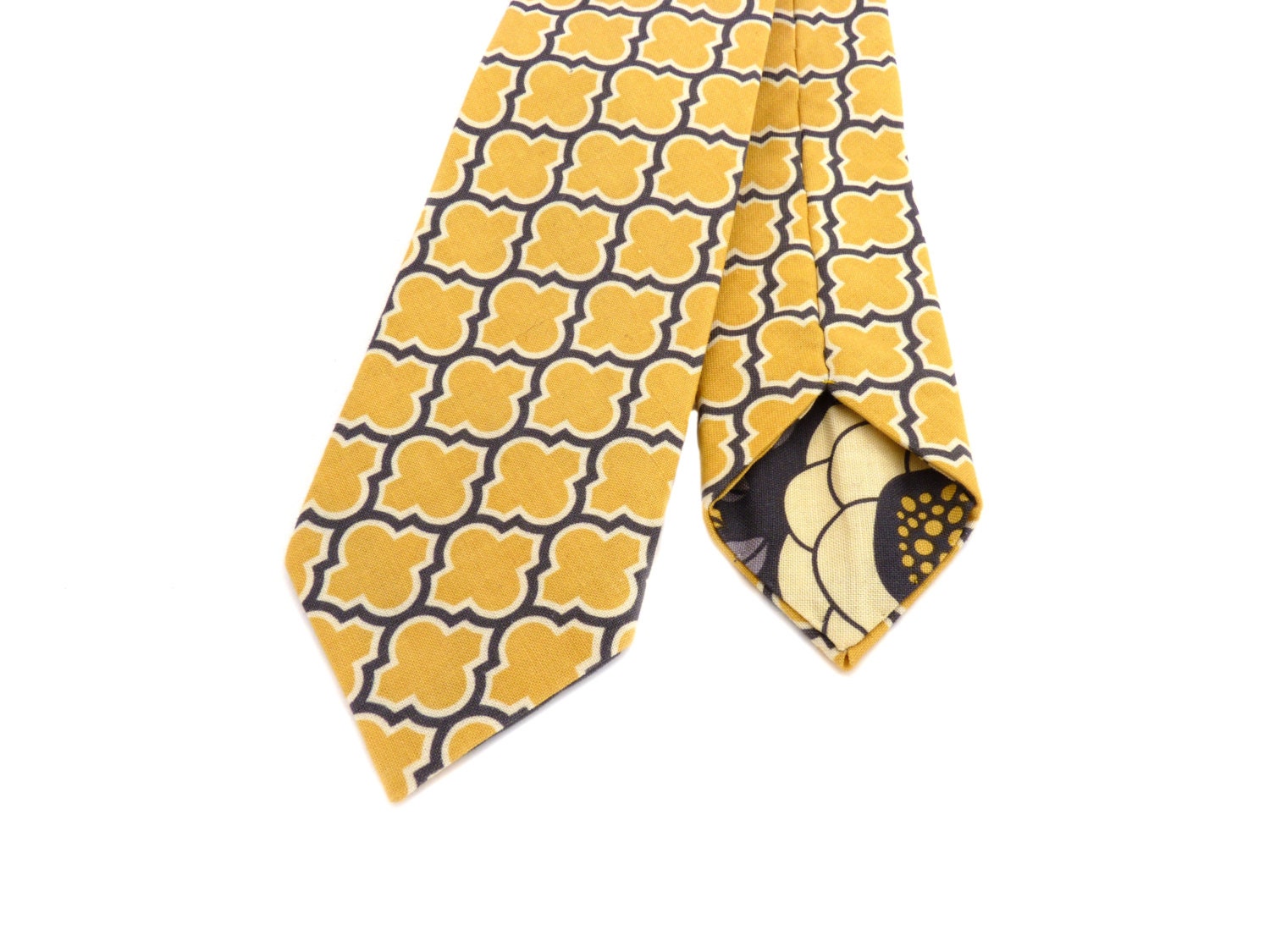 Necktie Yellow & Grey