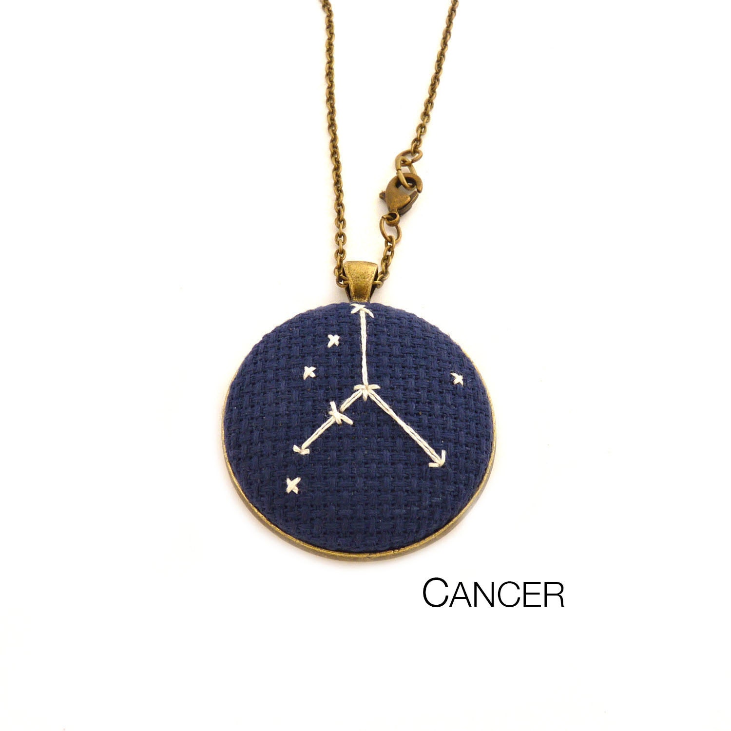 Cancer Zodiac Constellation Necklace on Convertible Chain
