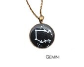 Gemini Custom Hand Illustrated Zodiac Constellation Necklace