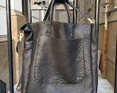 Oversized leather tote purse - handmade leather tote bag - luscious lamb leather