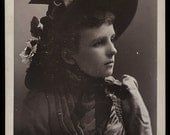 Vintage Fashion Photo // Pretty IOWA Girl in Profile // Great Hat Dress Lighting
