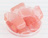 Melon Quartz Crystal - Faceted Trapezoid Gemstone Beads (Varied from 14mm - 16mm) x 6