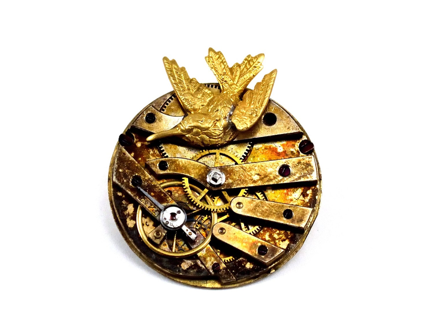 Steampunk Bird Brooch, Clockwork Brooch, Steam punk Accessory