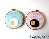 Embroidery hoop wall art, set of 2 - Black and White Sheeps